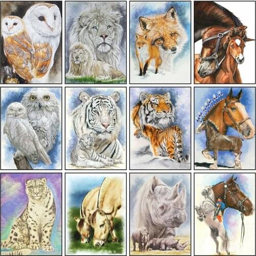 Evershine 5D DIY Diamond Painting Animals Full Square Rhinestone Embroidery Sale Cross Stitch Mosaic Craft Kits Home Decoration
