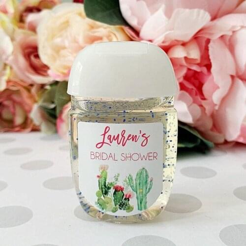 Personalized Wedding Hand Sanitizer Labels,Cactus Bridal Shower Favors,Bachelorette Party Favors,Engagement Party favor Stickers