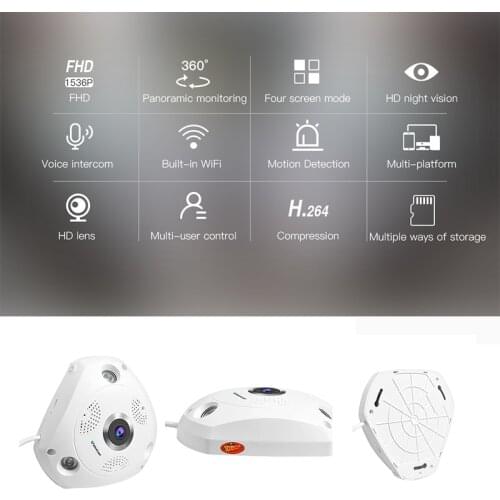 Vstarcam Wifi Camera 3MP IP Camera 360 Degree Panoramic FIsheye 3D Surveillance Security Camera IR Night Vision Two Way Intercom