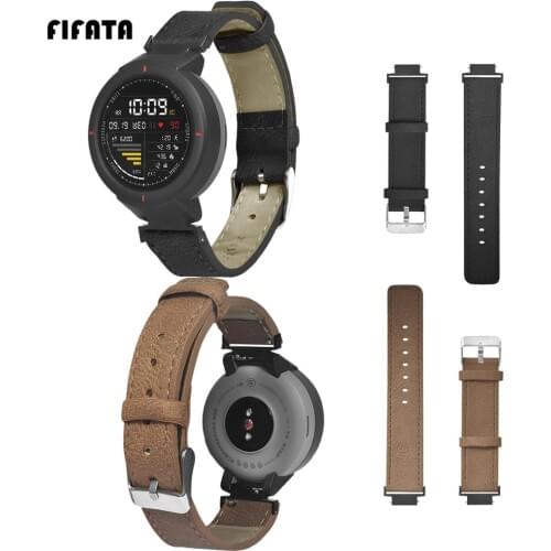 FIFATA Smartwatch Band Leather Strap For Huami Amazfit Verge 3 Smart Fitness Watchband Business Bracelet Smart Watch Accessories