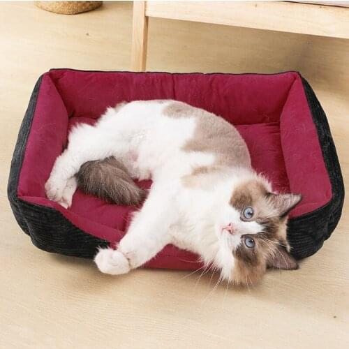 Pet Beds Soft Warm Dog Bed Cushion Waterproof Bottom for Small Middle Size Pet Chats Sofa Beds Winter House Supplies for Teddy