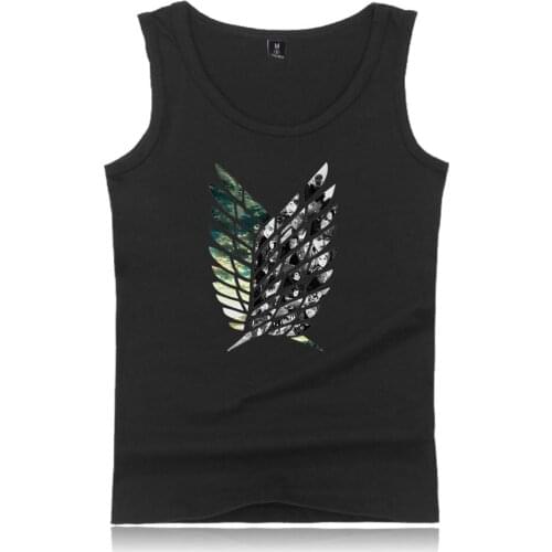 Attack On Titan Gym Tank Top Men Fitness sleeveless shirt Japan Popular Anime Allen Singlet Bodybuilding Tank Tops summer vest