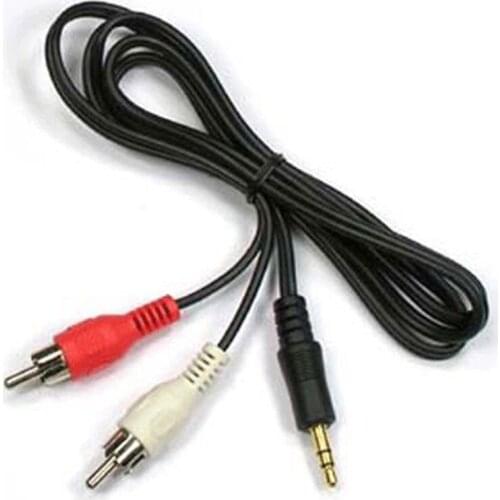 Audio Line Cable 1M 3.5mm Stereo to 2 RCA Y CABLE FOR PC DVD TV VCR Speakers Camera Video Audio Cable Cord