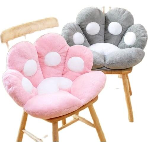 Cute Cat Paw Back Pillows Plush Chair Cushion Animal Child Seat Cushion Sofa Mat Home Sofa Indoor Floor Winter Decor Gift