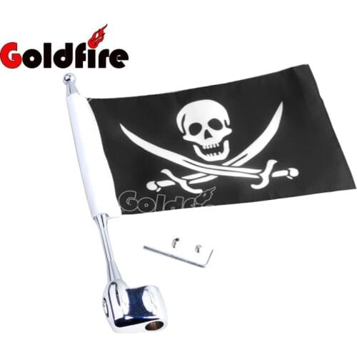 Motocycle flag Side Mount Luggage Rack Antenna Vertical Pirate Flag Pole For Honda GoldWing GL1800 GL1500 2001-2012