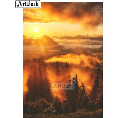 New 5d diy diamond painting sunset landscape mosaic full square drill diamond embroidery set rhinestone decoration gift