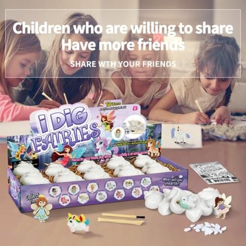 DIY Archaeological Excavation Set Mermaid Unicorn Early Education Science Mining Digging Model Animals Gifts Toys for children