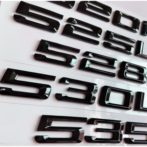 New Gloss Black 525i 530i 535i 540i 550i 530d 530e Trunk Rear Emblems Letter Badges For BMW 5 Series F10 F11 E12 E39 E60 E61 G30
