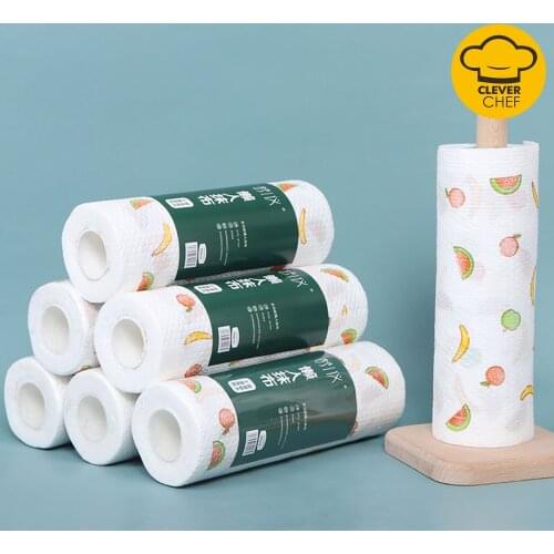 Disposable Thicken Non Woven Wipes Dish Rag Food Oil Absorbing Kitchen Paper Towels Reusable Printed Dry Wet Cleaning Washcloth
