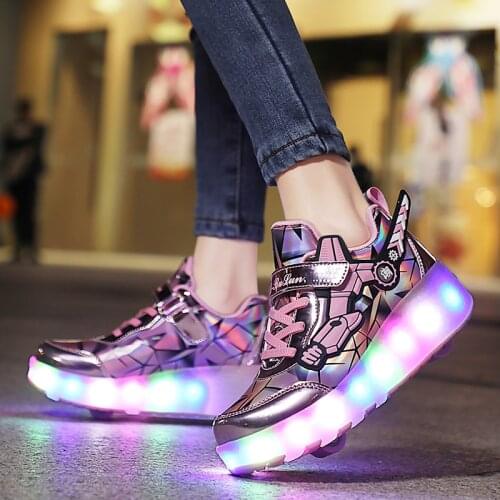 Roller Skate Shoes Childrens Sneakers With Wheels Kids Boys Girls 2021 Fashion Sports Casual Glowing Led Shoes