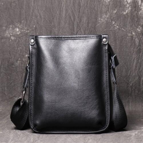 Genuine Leather Messenger Bag Mens Shoulder Bags Small Business Male Man Crossbody Bags For Men Handbags Leather Bags