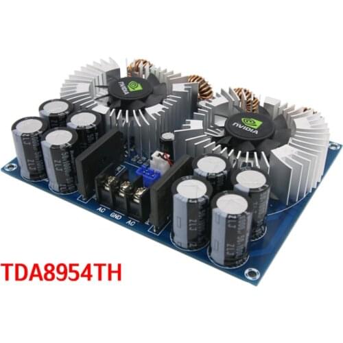 TDA8954TH DC24V 420W * 2 2.0 Channel AD + 2 Fans Digital Audio Amplifier Board