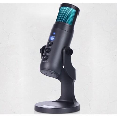 JD-950 USB Microphone RGB Light Condenser PC Computer Laptop Mic Stand Support For Gaming Video Live Streaming Recording