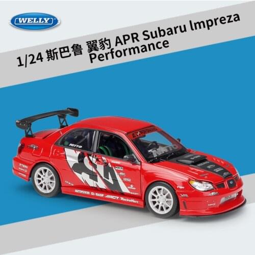 Welly Diecast 1:24 Scale Model Car SUBARU IMPREZA WRX STI APR VERSION Metal Alloy Toy Car Sport Car For Children Gift Collection