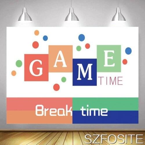 Break Time Game Party Color White Backdrop Children Room Decoration Wall Cloth Photography Photo Kids Custom Vinyl Background