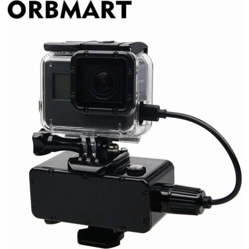 ORBMART 5200mAh Waterproof Extended Battery Side Power Bank For Gopro Hero 5 6 7 Session Xiaomi Yi SJCAM Action Sport Cameras