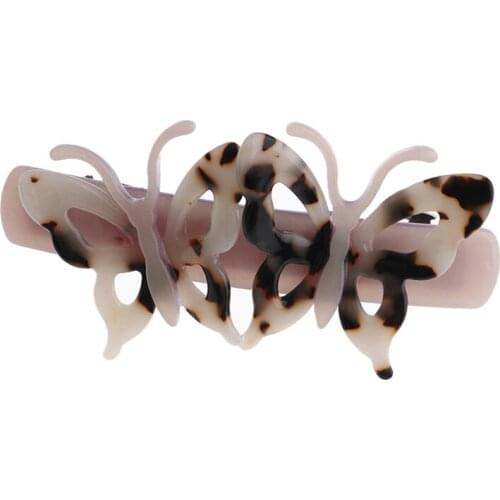 Factory Direct Supplies acetic acid spring ponytail clips double butterfly Flying barrettes headwear