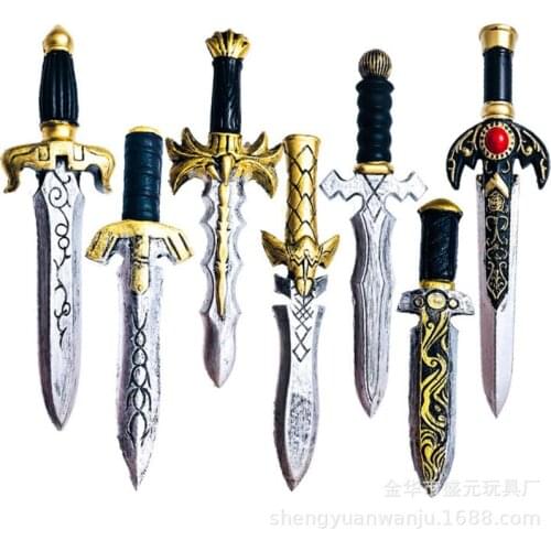 1: 1 Weapon Cosplay Prop 7 Styles Sword Dagger Knife Movie Game Anime Role Play Safety Bond Halloween Cos Kids Gift PU