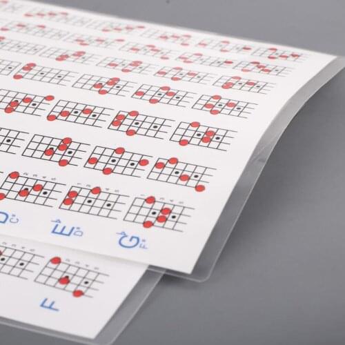 1pc Mandolin Chord Chart Coated Paper Fingering Diagram Chord Trainning Guide Practice Chart - Size
