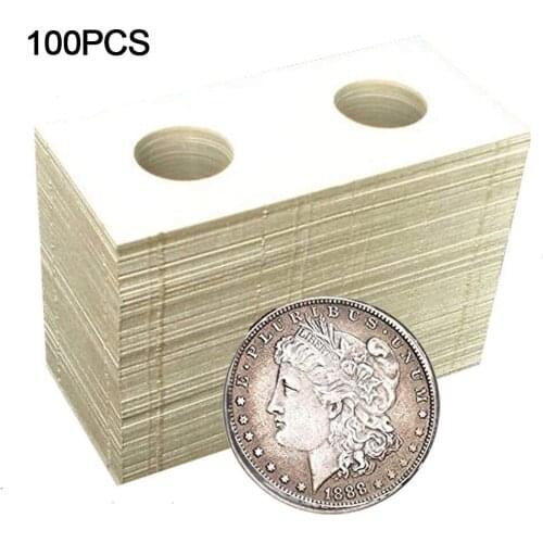 100pcs 40mm Cardboard Coin Holders Coin Collection Holders Supplies Flip Assortment Home Decor