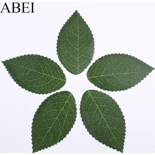 100pcs/lot Lifelike Green Leaf Artificial Silk Flower Leaves For Wedding Home Christmas Decoration DIY Handmade Accessories