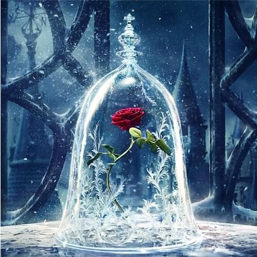2017 5D DIY Diamond Painting Diamond Embroidery Red Rose Flower Ice Full Diamond Painting Cross Stitch Rhinestone Decoration