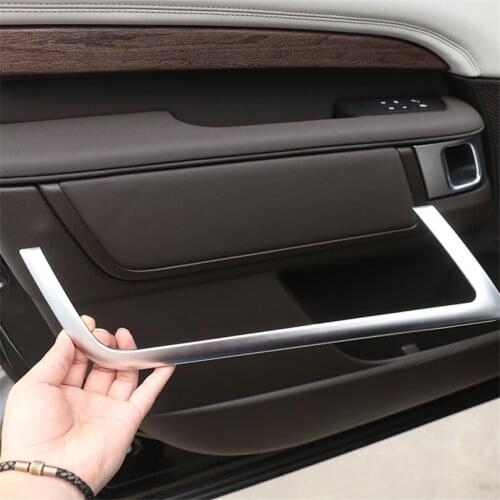 4pcs/set Car styling ABS Chrome Interior Door Decoration Strips Cover For Land Rover Discovery 5 L462 2017 2018 Accessories