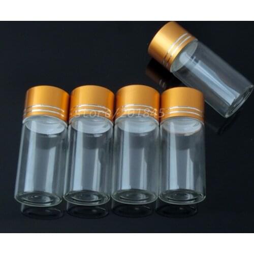 5 Pcs/lot 20ml Mini Empty Bottle Cute Transparent with Screw Golden Cap Glass Bottle Jars Vials 27mm*60mm