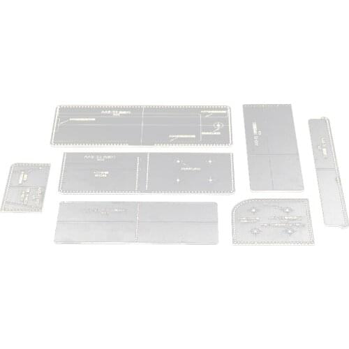 8 Pieces/Set DIY Leather Craft Clear Acrylic Wallet Pattern Stencil Template
