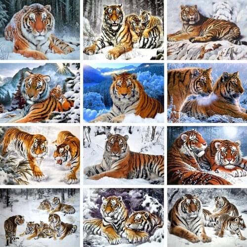 5D DIY Diamond Painting Animal Tiger Art Picture Full Square Full Diamond Embroidery Gift Mosaic Home Decor Cross Stitch Kit