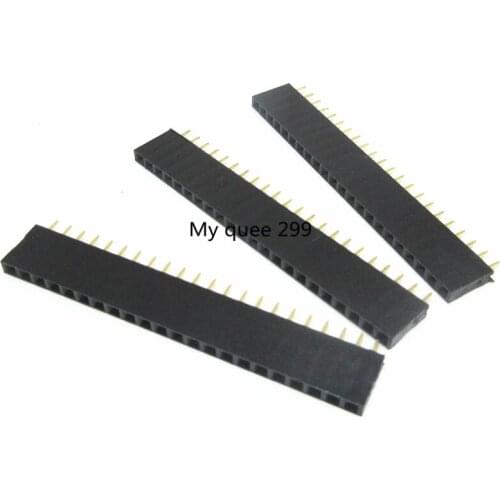 Free shiiping20pcs 22P 2.54mm Female Header Single Row Straight Pin Socket 1*22 Strip Pitch Connector 2.54-1X22P
