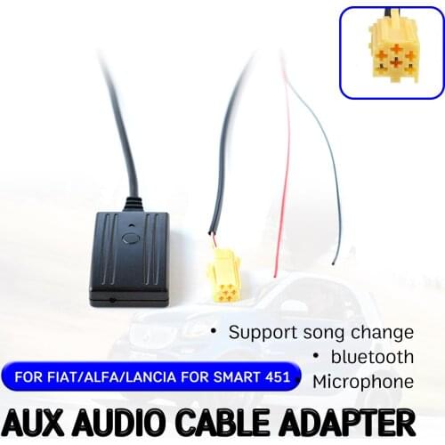Bluetooth Aux Receiver for Alfa Romeo 159 for Fiat Grande Punto Cable Adapter Hands-free Hifi aux module for 6 Pin CD Head Unit