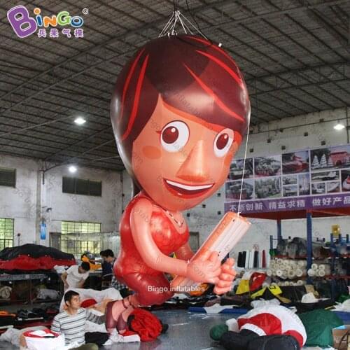 GREAT HANDMADE 3.5mh inflatable female office worker model aerated characteristic cartoon girl toy balloon for advert