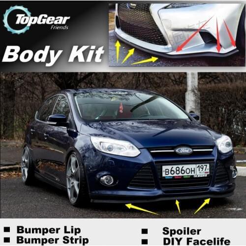 Bumper Lip Deflector Lips For Ford Focus / ST Front Spoiler Skirt For Top Gear Friends Car View Tuning / Body Kit / Strip