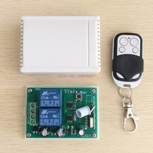 Dhl or fedex 100pcs 433Mhz RF Switch Relay Receiver Module and Remote Controls For DC Motor Forward and Reverse Controller