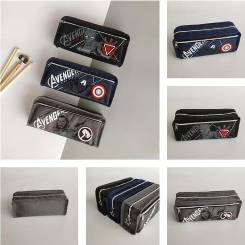 Disney Marvel Iron Man Captain America Thor Pencil Case Large Capacity Pencil Case Pencil Bag School supplies Pouch Stationery