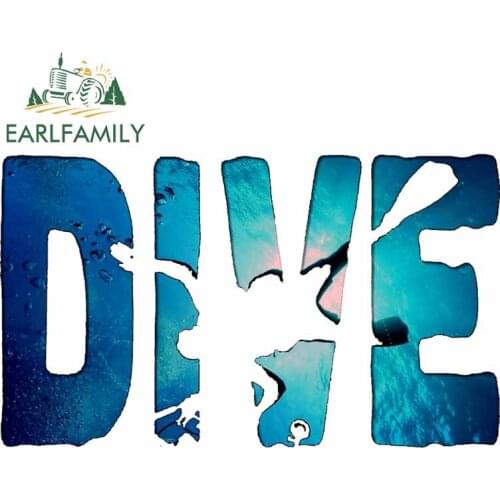 EARLFAMILY 13cm x 7.9cm for Scuba Diving RV Decal Occlusion Scratch Waterproof Car Stickers Refrigerator Windshield Decoration