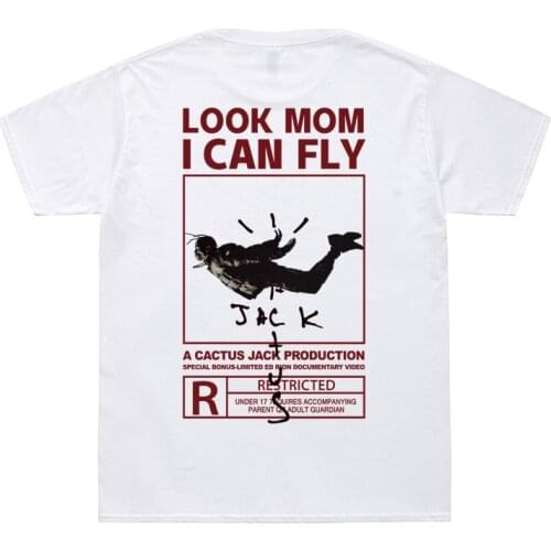New Arrival Travis Scott Summer T-Shirt LOOK MOM I CAN FLY Funny Print T Shirt Men Women Cactus Jack Swag Hip Hop Streetwear Top