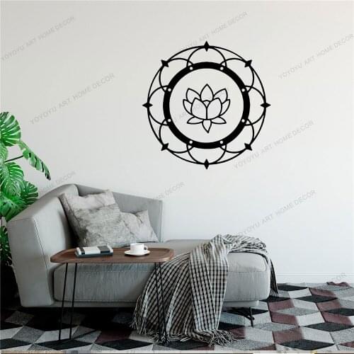 Hinduism Namaste Yoga Mandala Vinyl Wall Garage Stickers Home Decor Room Art Mural Wall Decal Wallpoof CX1859