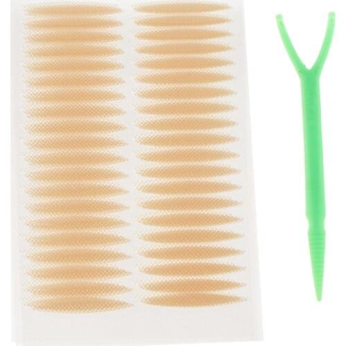 100 Pairs 3mm Natural Lace Adhesive Eyelid Sticker Tape Invisible Fiber Double Eyelid Lift Strip Tape