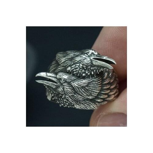12pcs Odins Raven Ring Huginn and Muninn Rings Nordic Amulet Jewelry