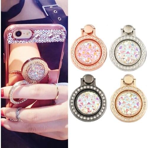 2020 New Fashion Shiny Rhinestone Phone Ring Stand Finger Holder Gift Socket Phone Stand Anti-Lost for iPhone iPad Xiaomi