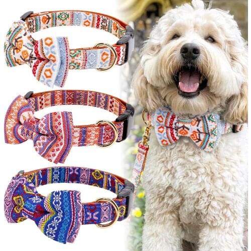 Cute Bowknot Dog Collar Adjustable Pet Puppy Collar For Small Medium Dogs Cats Chihuahua Yorkshire Pug Collar Perro Pet Products