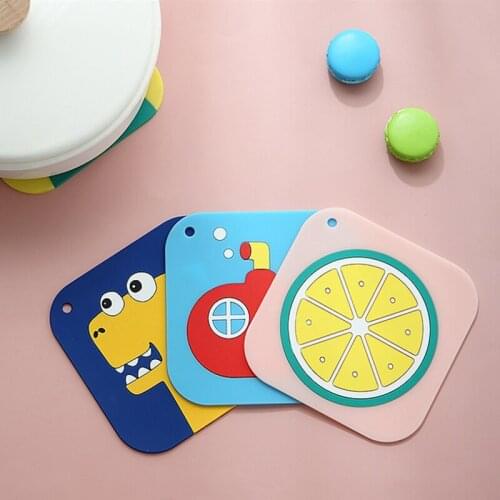 Cartoon Silicone Coaster Home Milk Coffee Cup Mat Heat Insulation Non-slip Placemat Animals Cup Pad Mug Cute Coasters for Cup