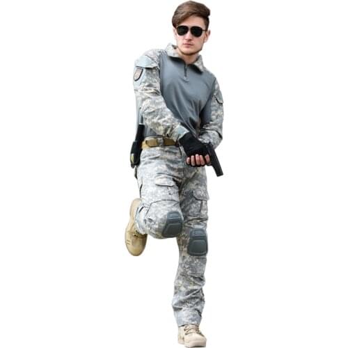 Outdoor CS Equipment Frog Suit With Protective Gear Mens Hiking Tactical Jacket Army Camouflage Camping Trekking Training Suits
