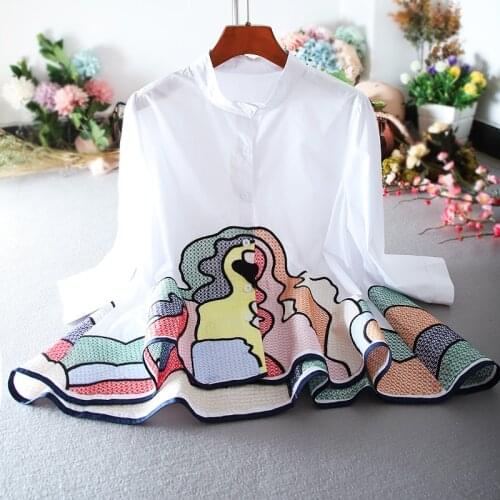 NANCYLIM Women's Shirts With Embroidery