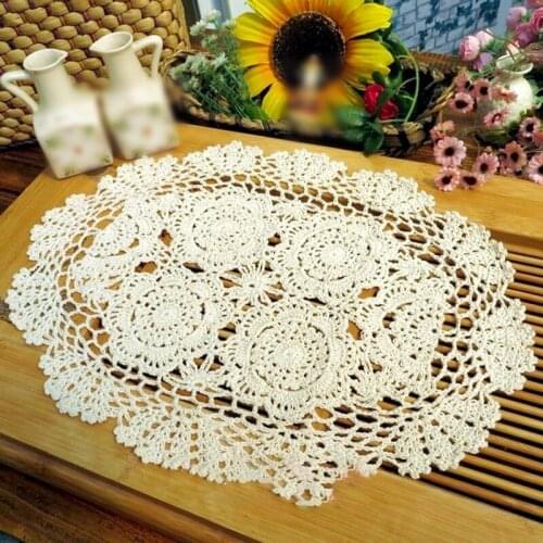 New 2021 Cotton Placemat Cup Coaster Mug Kitchen Wedding Table Place Mat Xloth Lace Crochet Tea Coffee Doily Handmade Pad