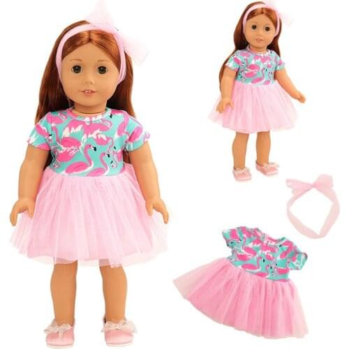 New Flamingo Dress Suit Fit Fit For American Girl Doll 18 Inch Doll Clothes And Accessories