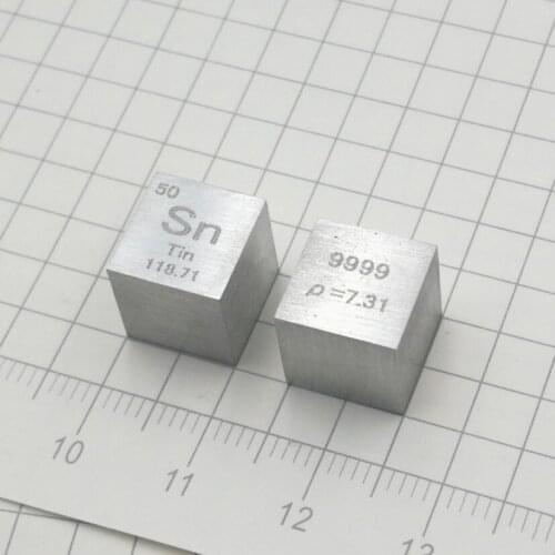Tin Metal Sn Density Cube 99.99% Pure 10x10x10mm cube