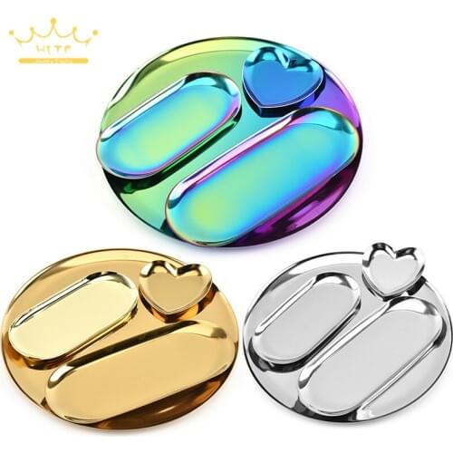 Jewelry Tray Stainless Steel Tray Jewelry Storage Tray Fruit Candy Plate Photography Props Home Desk Decoration